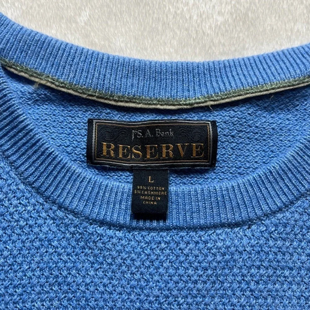 Jos. A. Bank Reserve‎ Sz Large Blue Cashmere Blend Crewneck Sweater